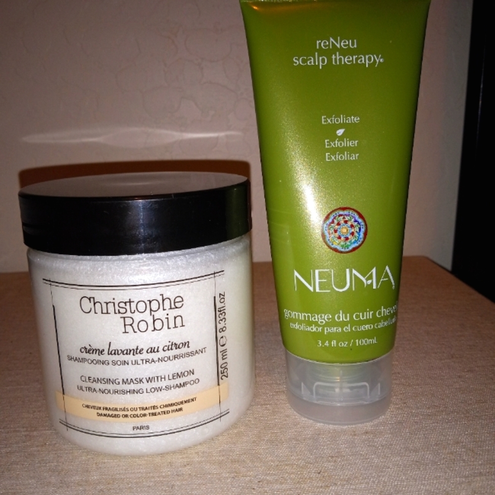 Christophe Robin Cleansing Mask Lemon & Neuma reNeu Scalp Therapy Exfoliator duo